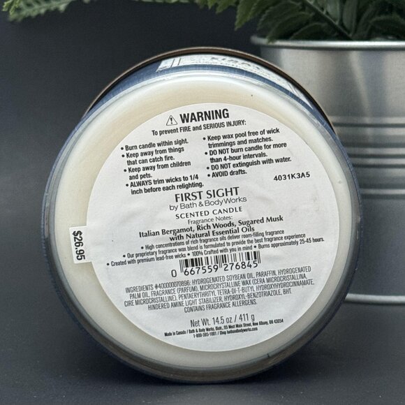 BBW First Sight Bath & Body Works 3 Wick Candle - Picture 9 of 10